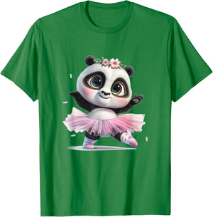 A Cute Panda Dancing Ballet In A Pink Dress T-Shirt - T-Shirt | Irish Green