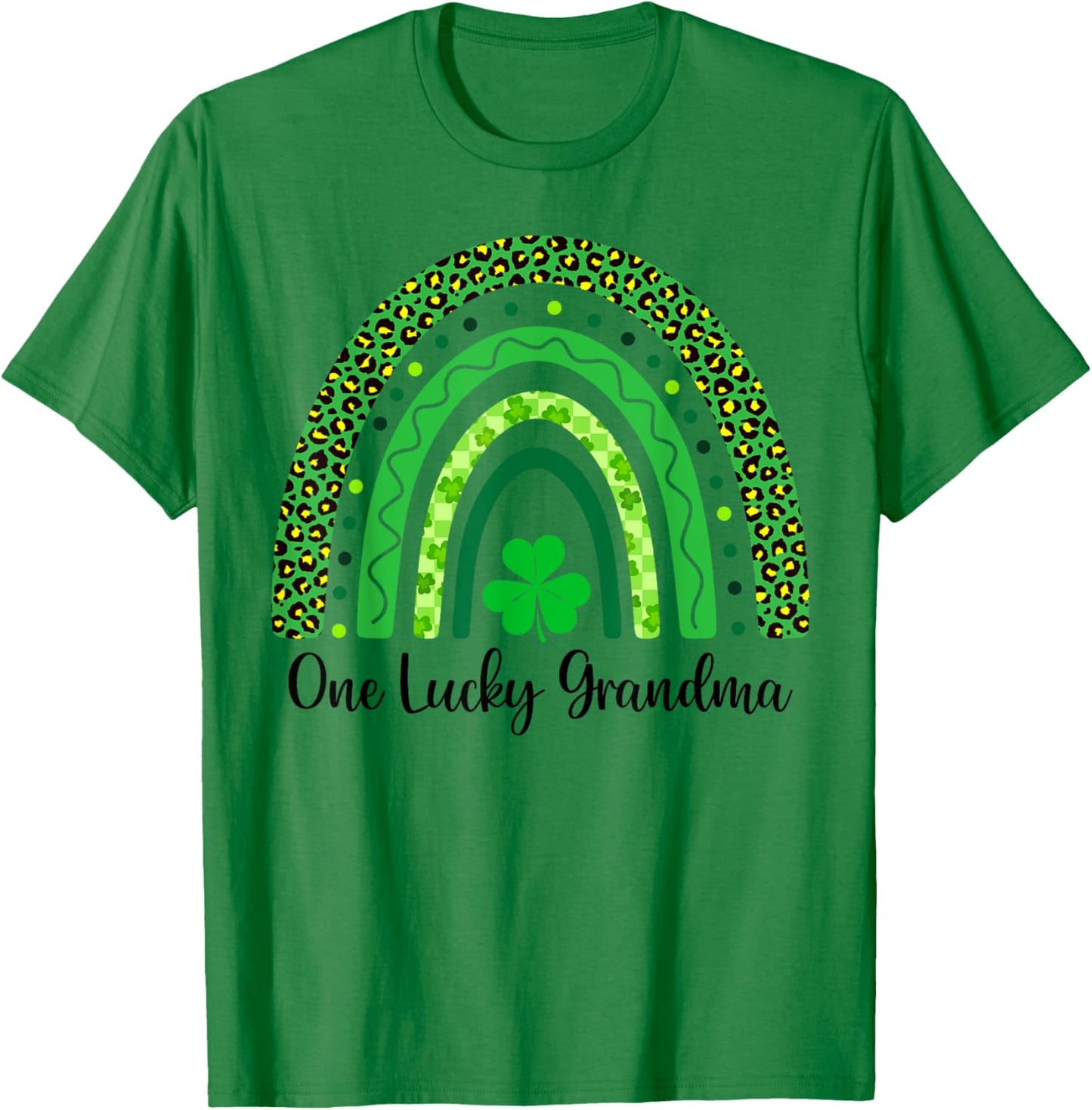 One Lucky Grandma St Patrick’s Day Rainbow Shamrock Irish T-Shirt - T-Shirt | Irish Green