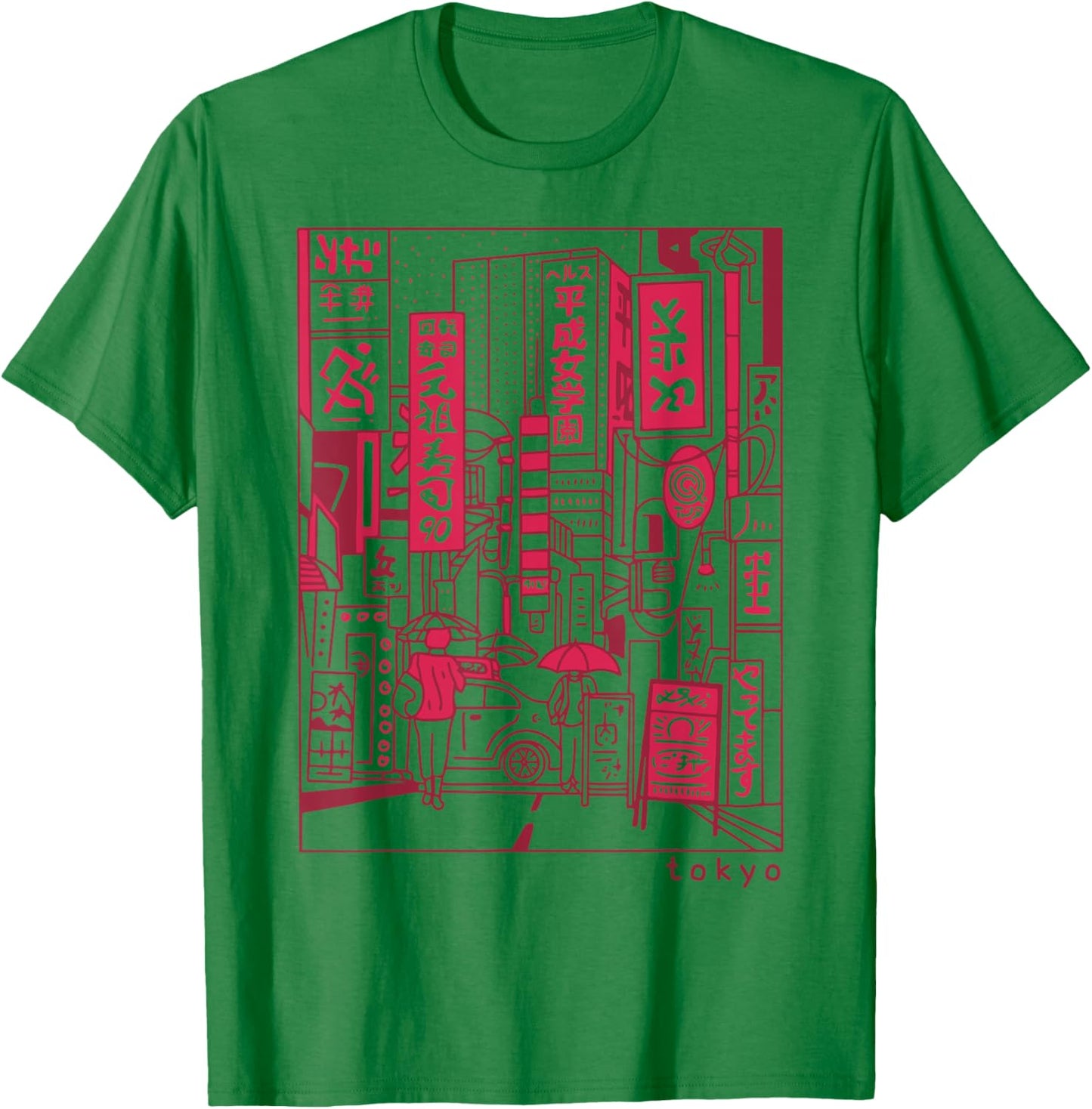 Japanese Streetwear Retro Vibes Aesthetic Tokyo Fashion T-Shirt - T-Shirt | Irish Green