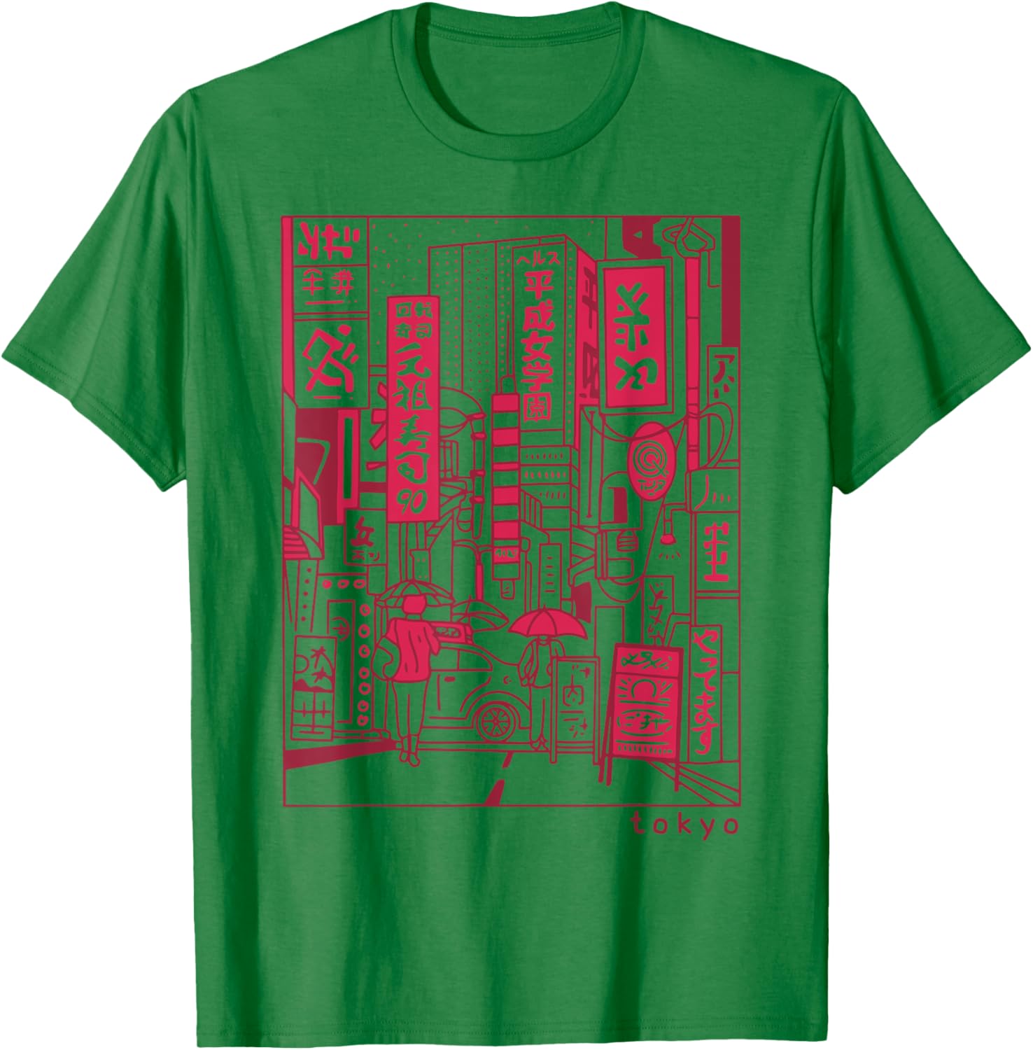 Japanese Streetwear Retro Vibes Aesthetic Tokyo Fashion T-Shirt - T-Shirt | Irish Green