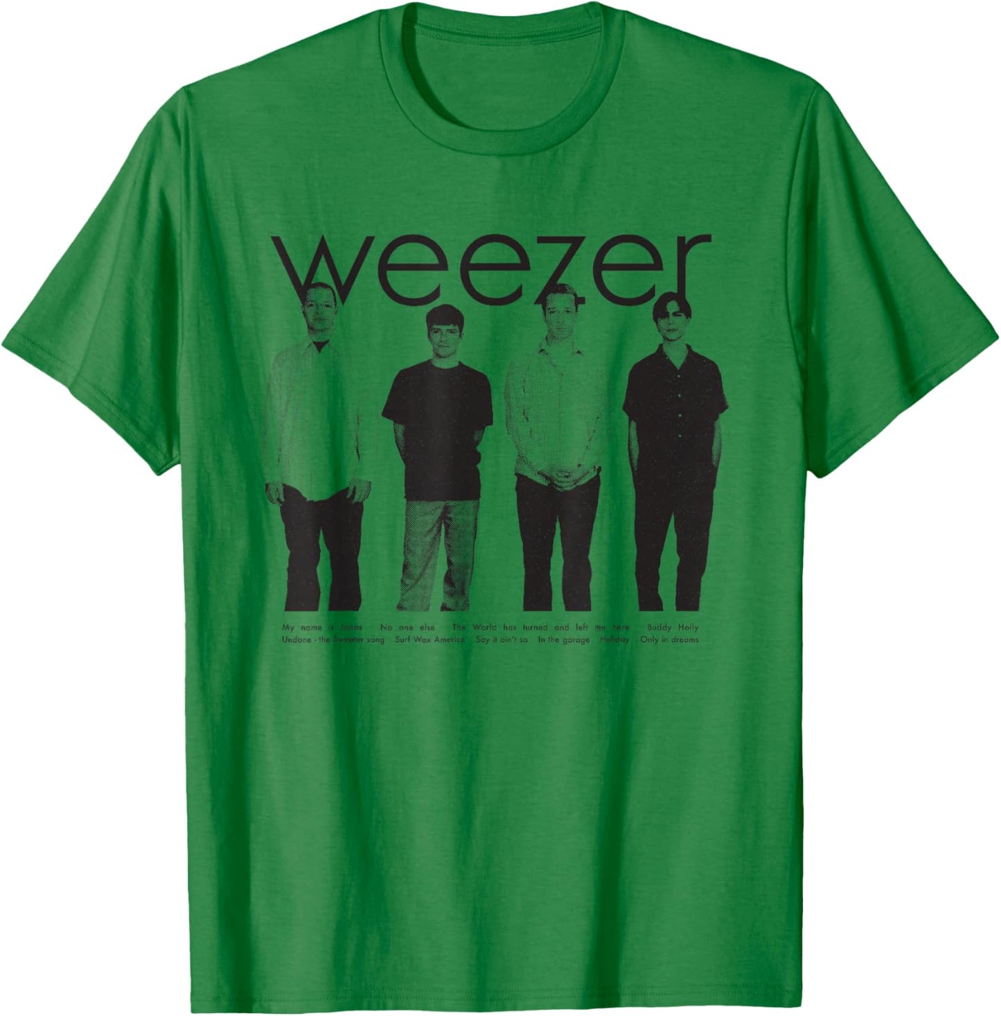 Weezer - Blue Album Anniversary Tracklist T-Shirt - T-Shirt | Irish Green