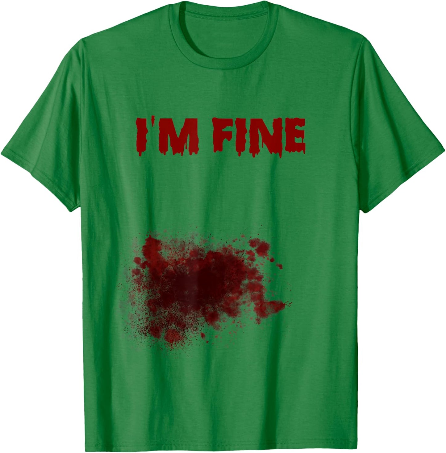 I'm Fine Bloody Zombie Bite Scary Halloween Costume T-Shirt - T-Shirt | Irish Green