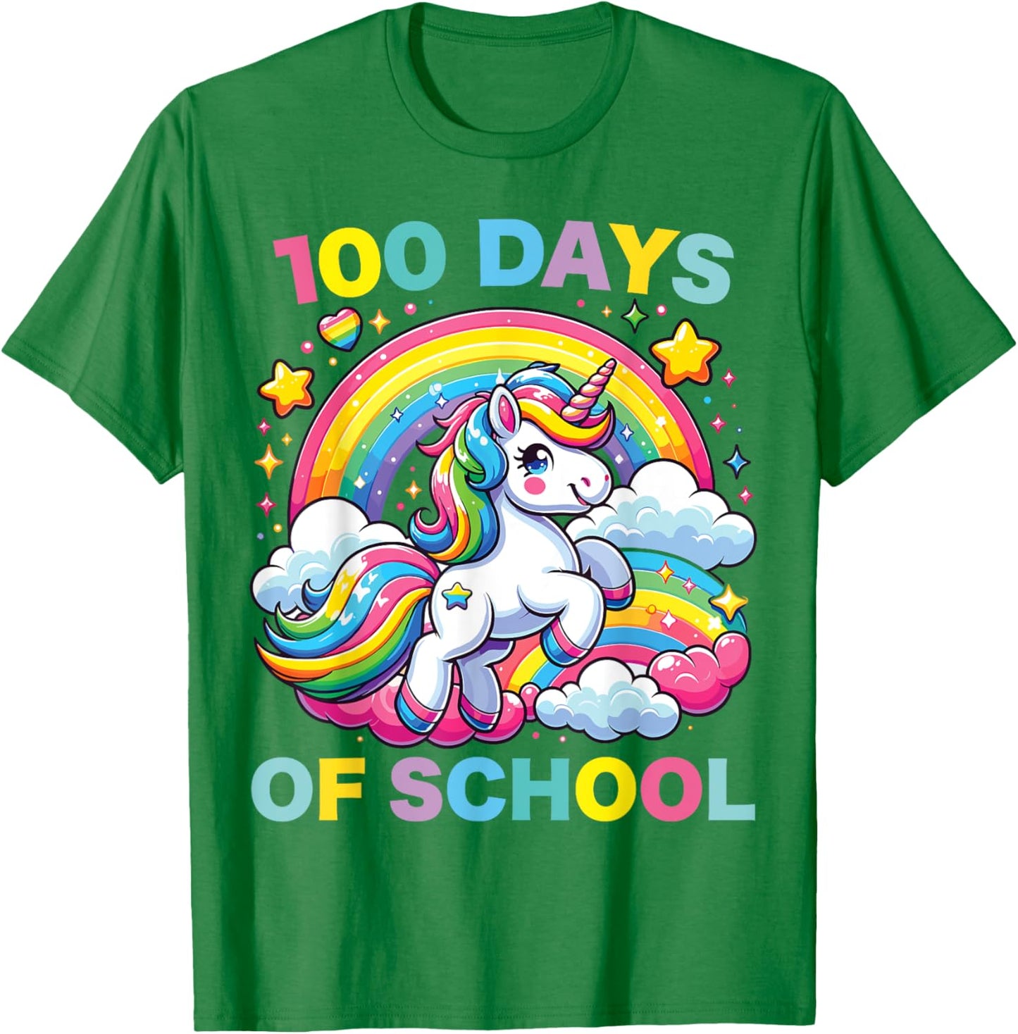 100 Days of School Unicorn Girls Teacher 100th Day of School T-Shirt - T-Shirt | Irish Green
