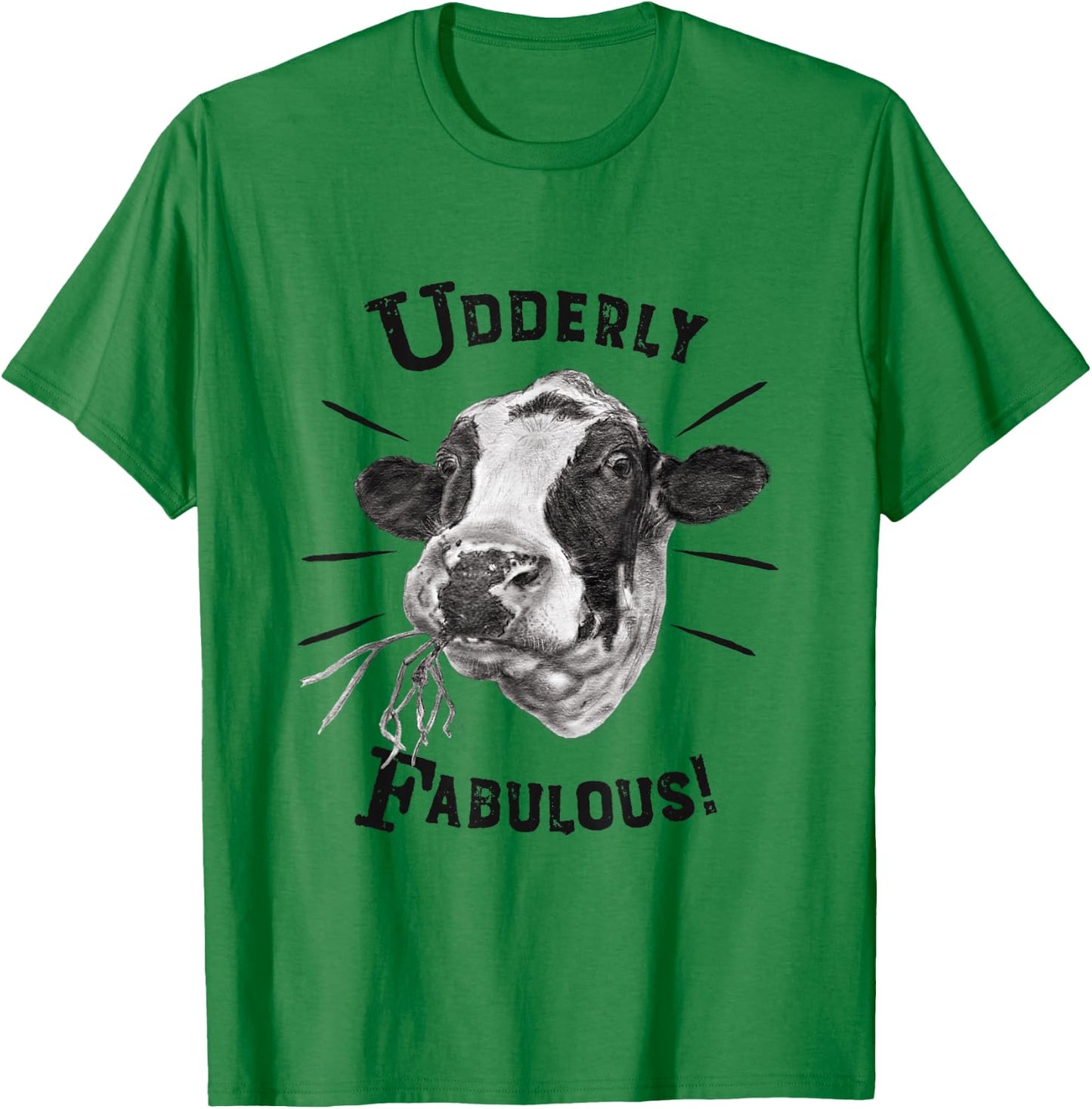 Funny Pun Utterly Fabulous Holstein Cow T-Shirt - T-Shirt | Irish Green