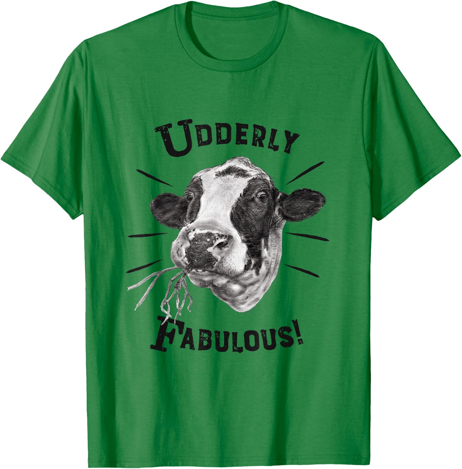 Funny Pun Utterly Fabulous Holstein Cow T-Shirt - T-Shirt | Irish Green
