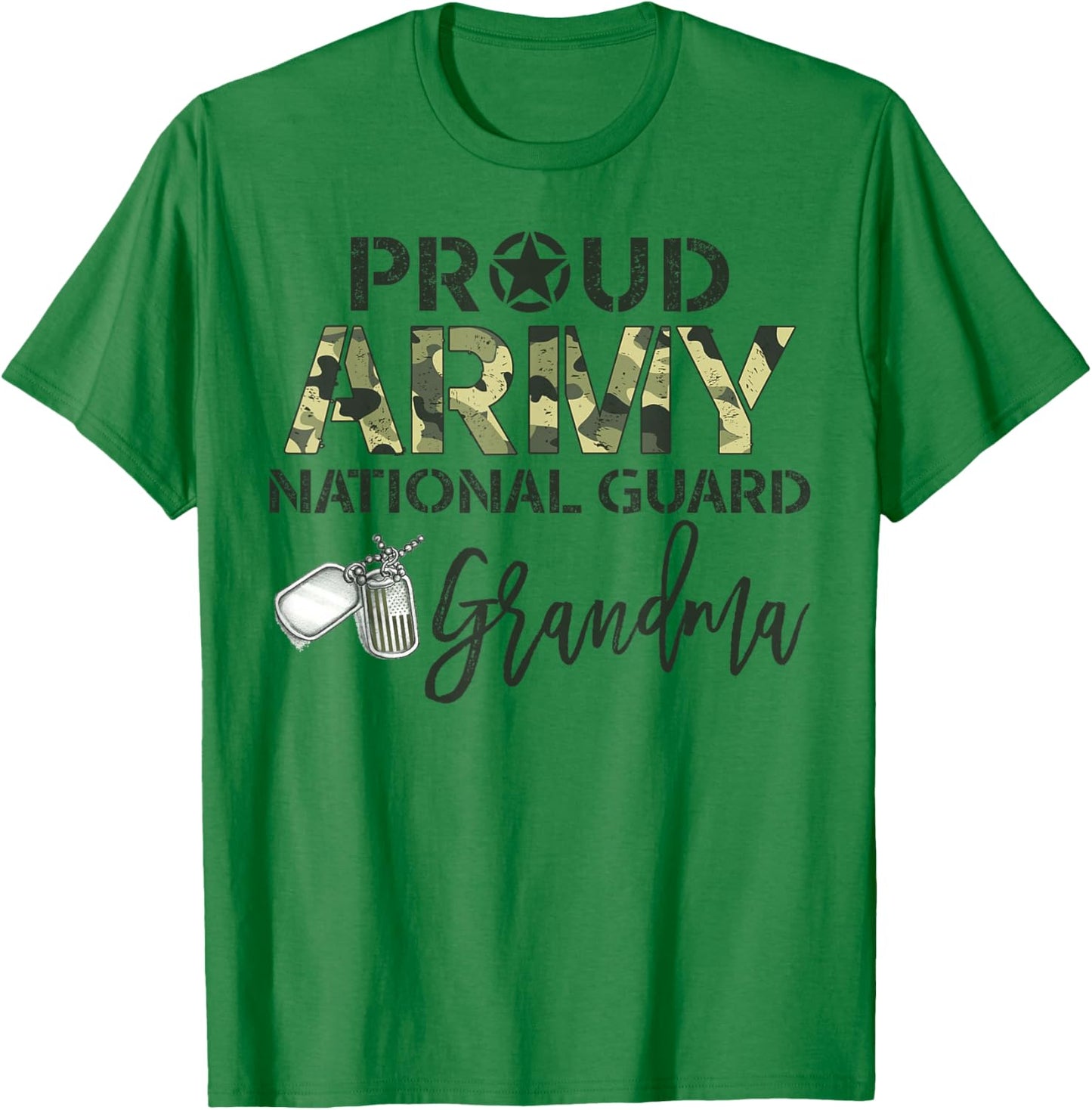 Proud Army National Guard Grandma Military Family Matching T-Shirt - T-Shirt | Irish Green