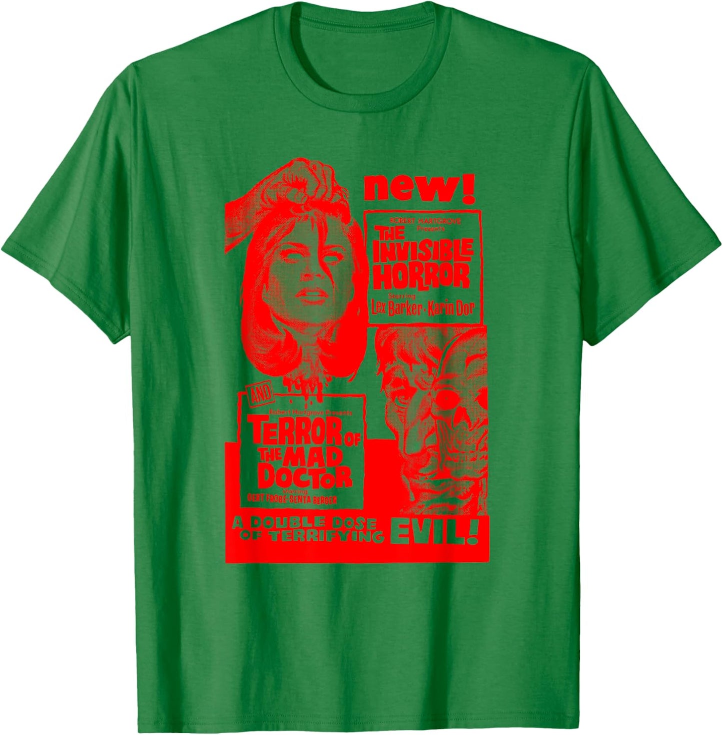Mad Doctor Terror Halloween Monster Poster Horror Movie T-Shirt - T-Shirt | Irish Green