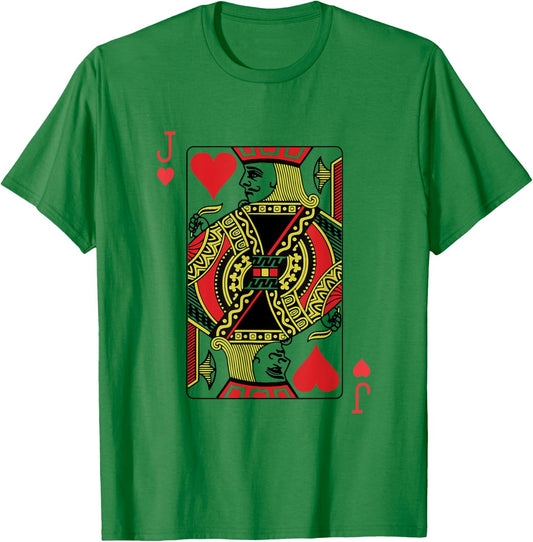 Jack of Hearts Playing Card Poker T-Shirt - T-Shirt | Irish Green