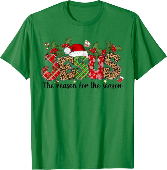 Jesus Is The Reason For The Season Christmas Pajama T-Shirt - T-Shirt | Irish Green