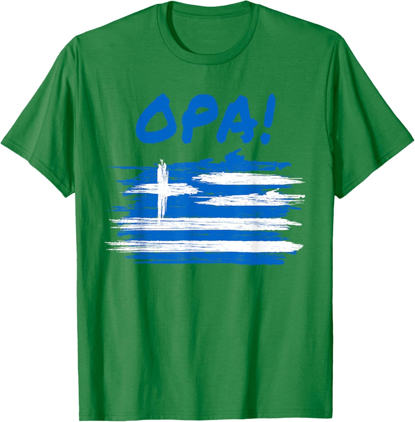 OPA! Funny Traditional Greek Party Quote & Flag of Greece T-Shirt - T-Shirt | Irish Green