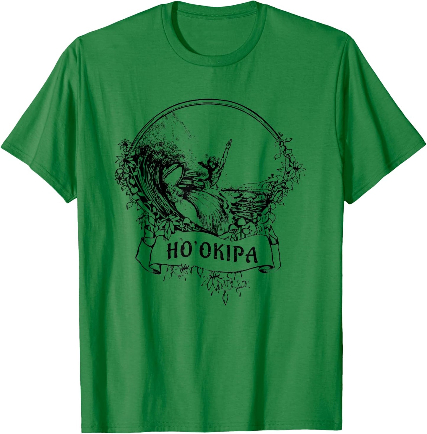Surf Hookipa Maui Hawaii Vintage Retro Surfing T-Shirt - T-Shirt | Irish Green