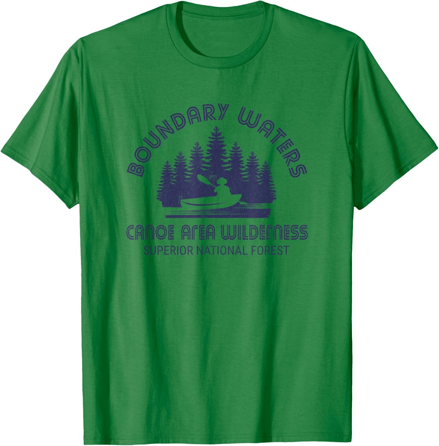 Boundary Waters Canoe Area Distressed Minnesota BWCA Gift T-Shirt - T-Shirt | Irish Green