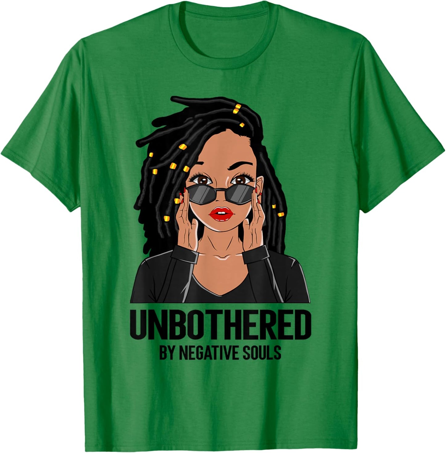 Unbothered African American Women Loc'd Girls Black Queen T-Shirt - T-Shirt | Irish Green