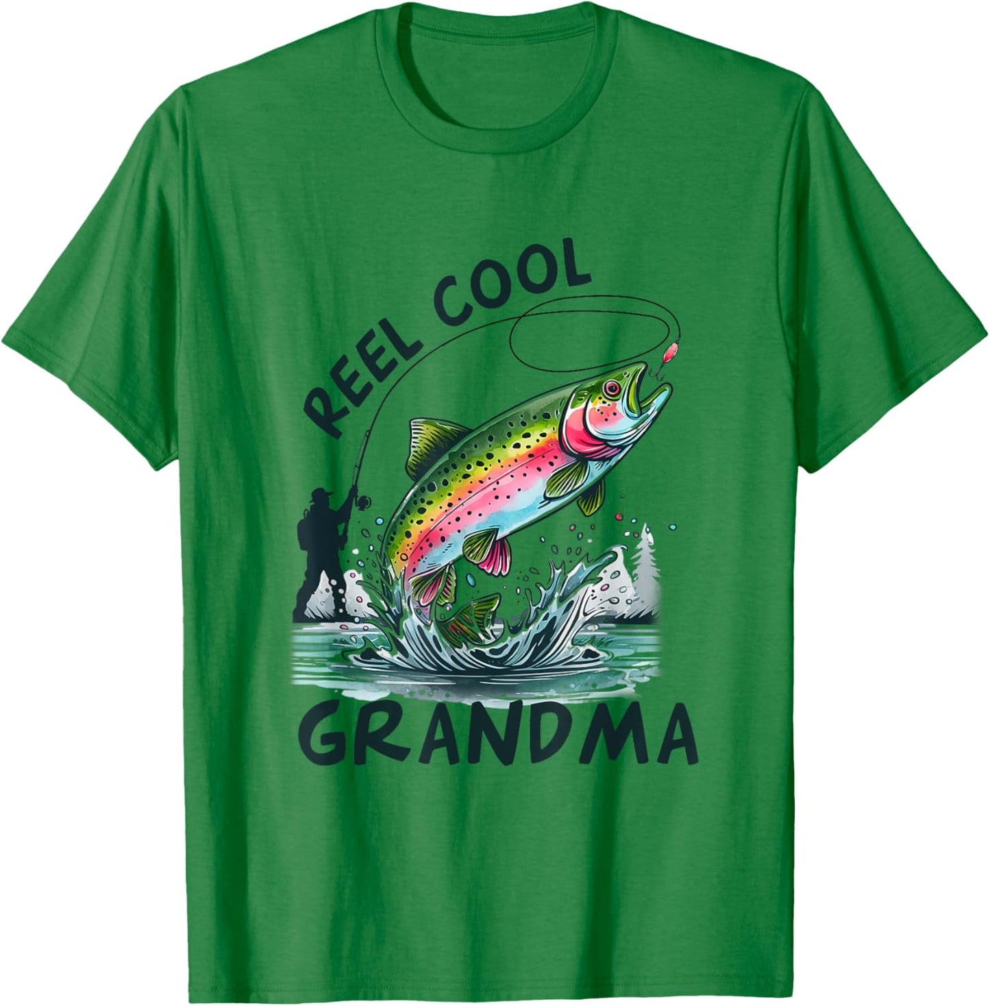 Reel Cool Grandma Birthday Party Fishing Matching Family T-Shirt - T-Shirt | Irish Green
