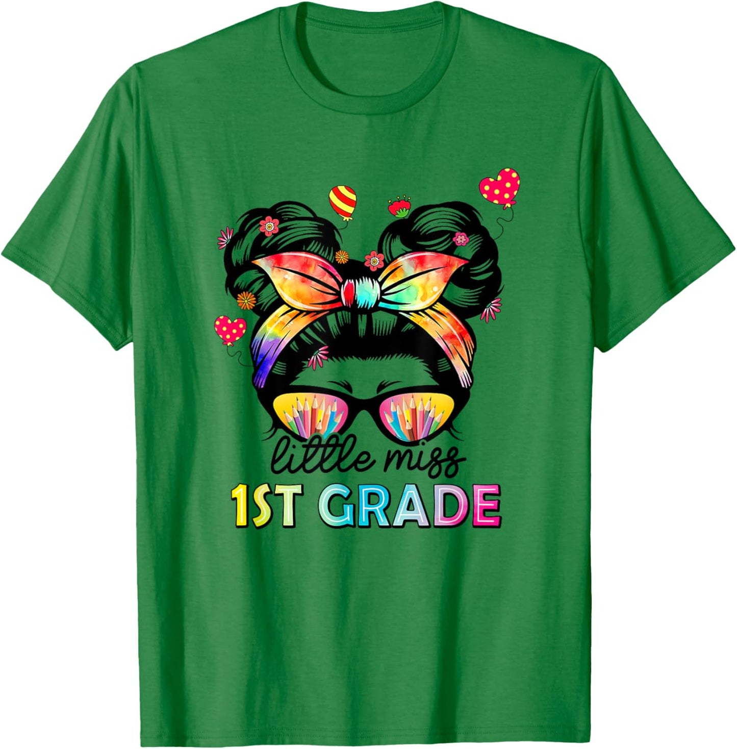 Little Miss First Grade Back To School 1st Grade Girls T-Shirt - T-Shirt | Irish Green