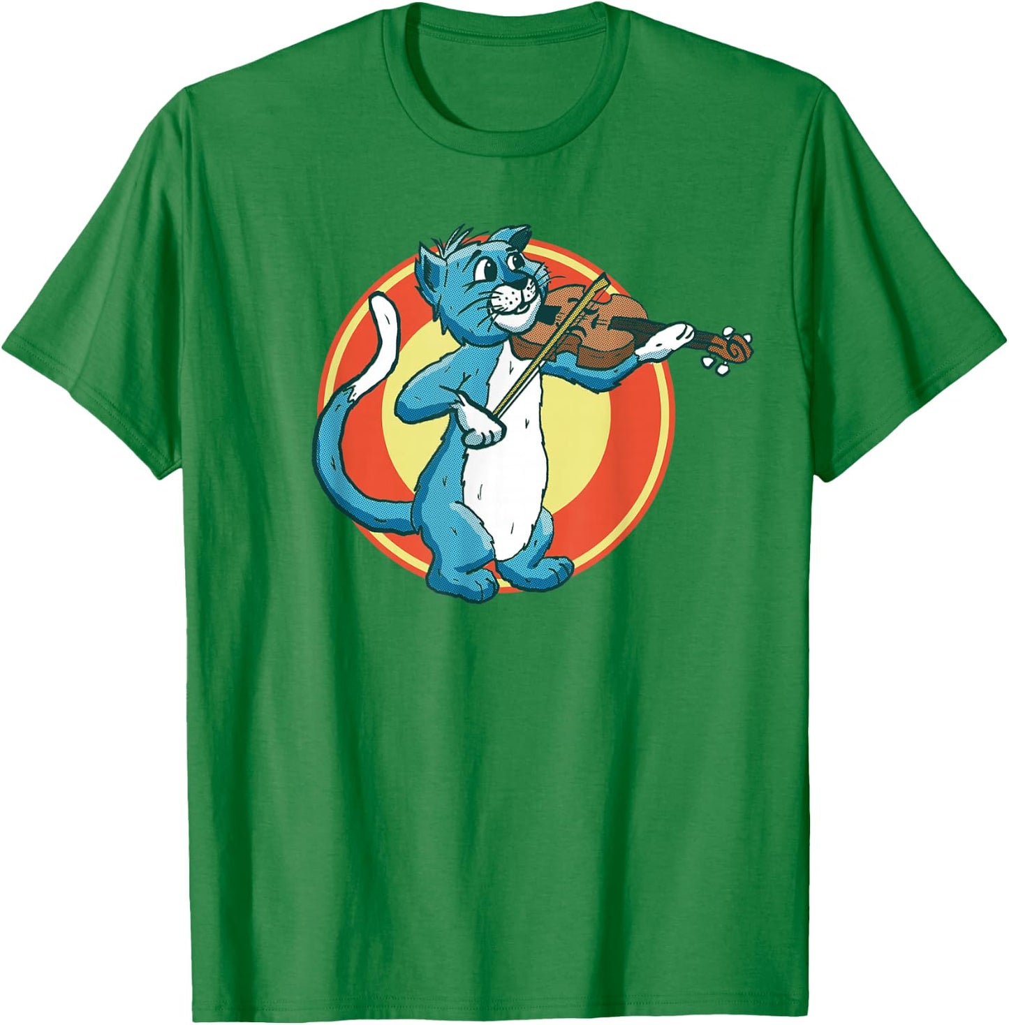 Cat Playing Violin Fiddle Alley Cat Music Violinist Funny T-Shirt - T-Shirt | Irish Green
