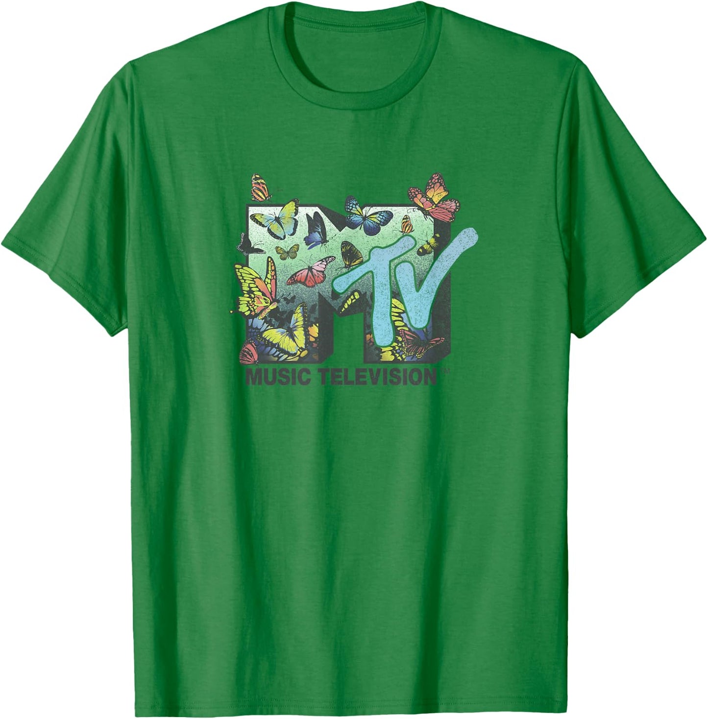MTV Music Television Butterflies Flying Logo T-Shirt - T-Shirt | Irish Green
