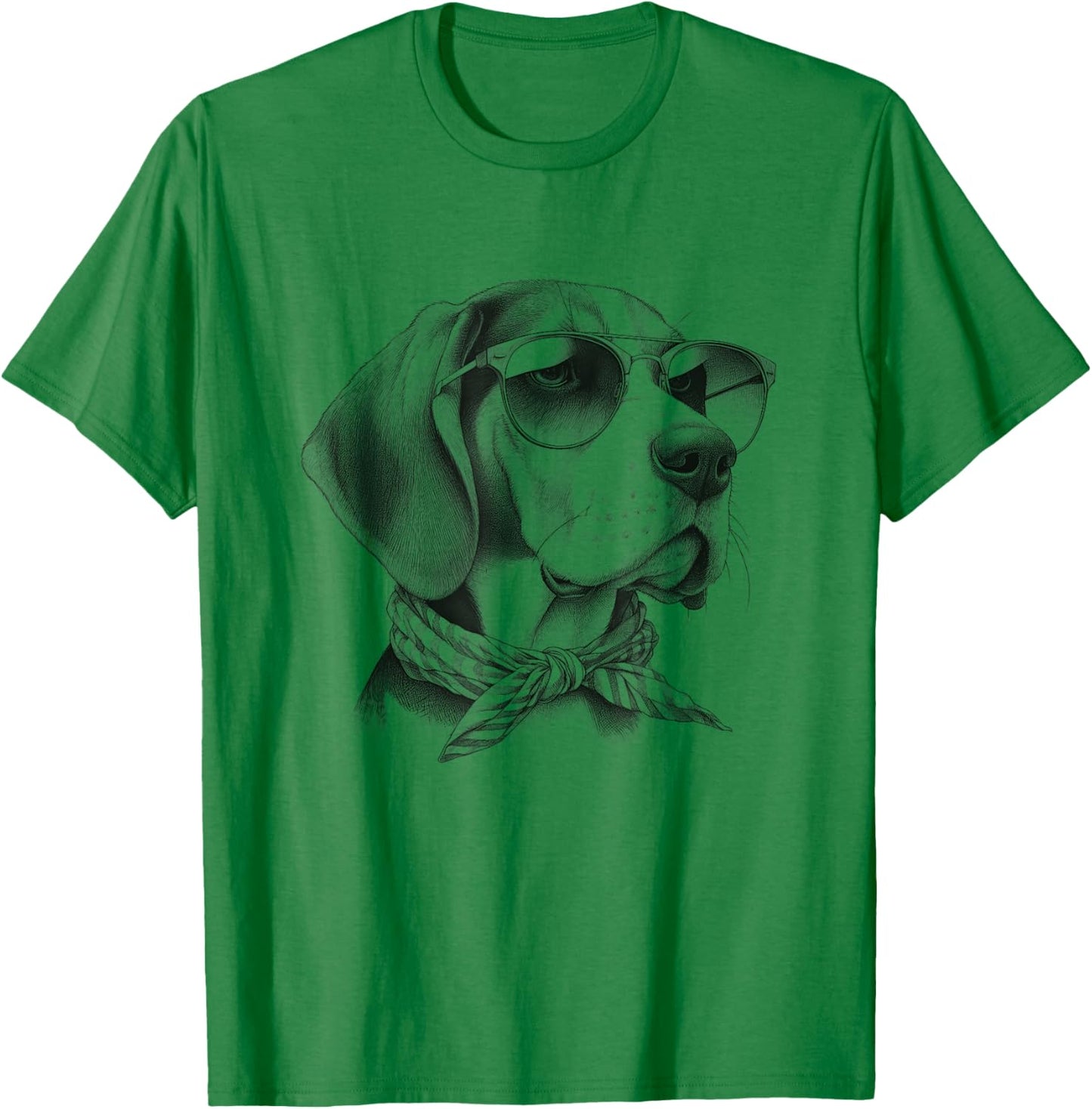 Treeing Walker Coonhound Dad Dog Sunglasses Design T-Shirt - T-Shirt | Irish Green