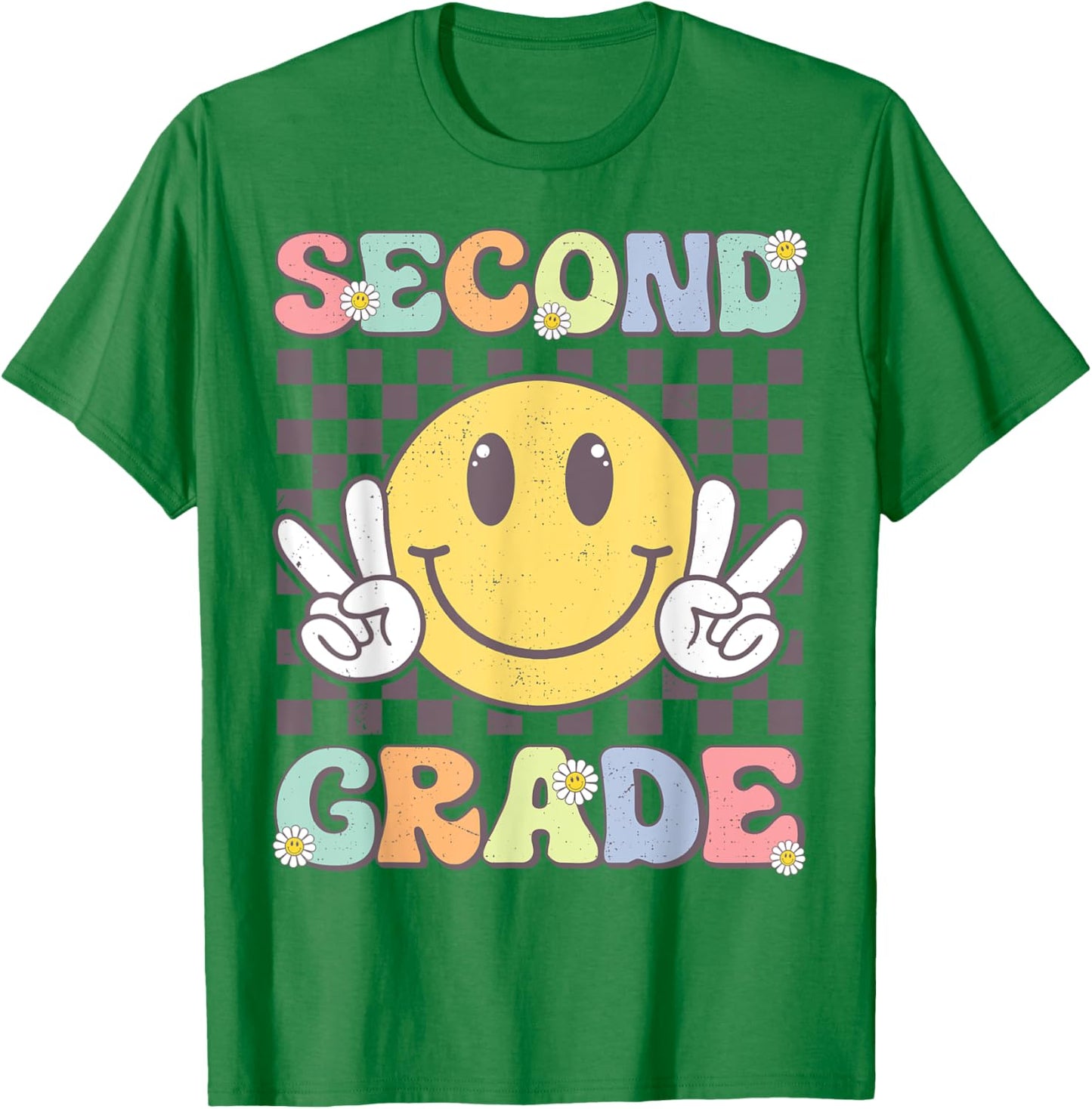 Second Grade Teachers Boys Girls Smile Face 2nd Grade Team T-Shirt - T-Shirt | Irish Green