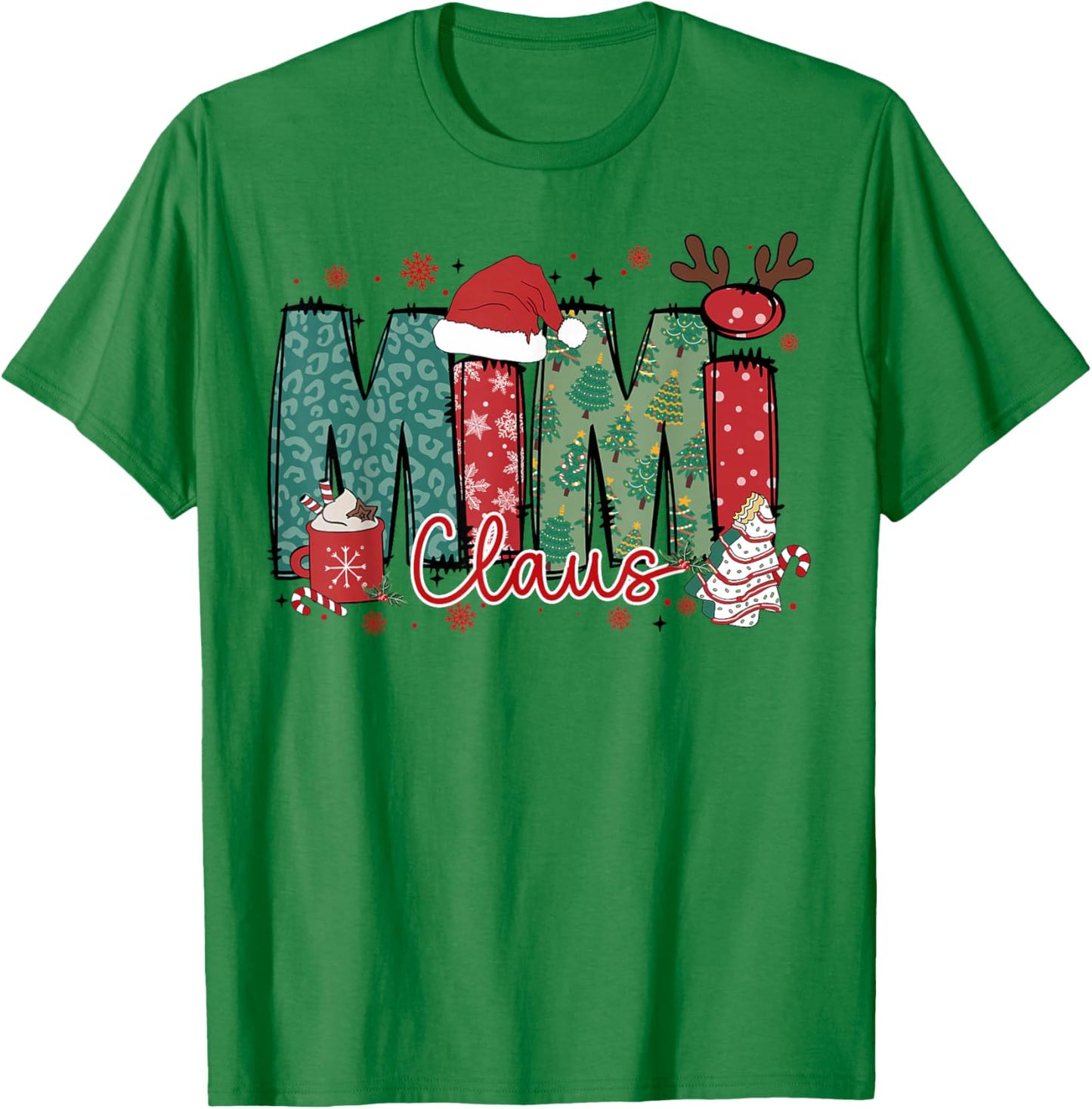 Mimi Claus Christmas Pajama Santa Claus Family Matching T-Shirt - T-Shirt | Irish Green