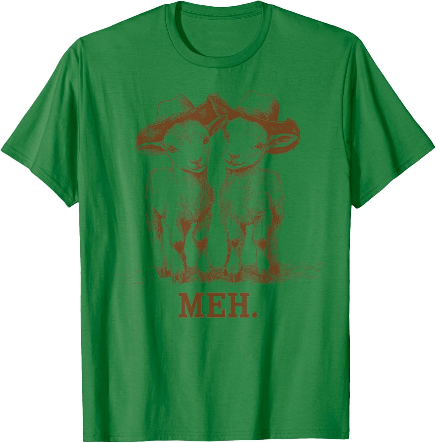 Meh Goat Meme Farm Animal Funny Farmer Animals Lover T-Shirt - T-Shirt | Irish Green