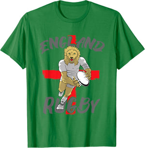 Rugby Fans Gifts: English Rugby England 6 Nations Lion T-Shirt - T-Shirt | Irish Green