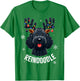 Black Doodle Dog Reindoodle Reindeer Doodle Christmas Dog T-Shirt - T-Shirt | Irish Green