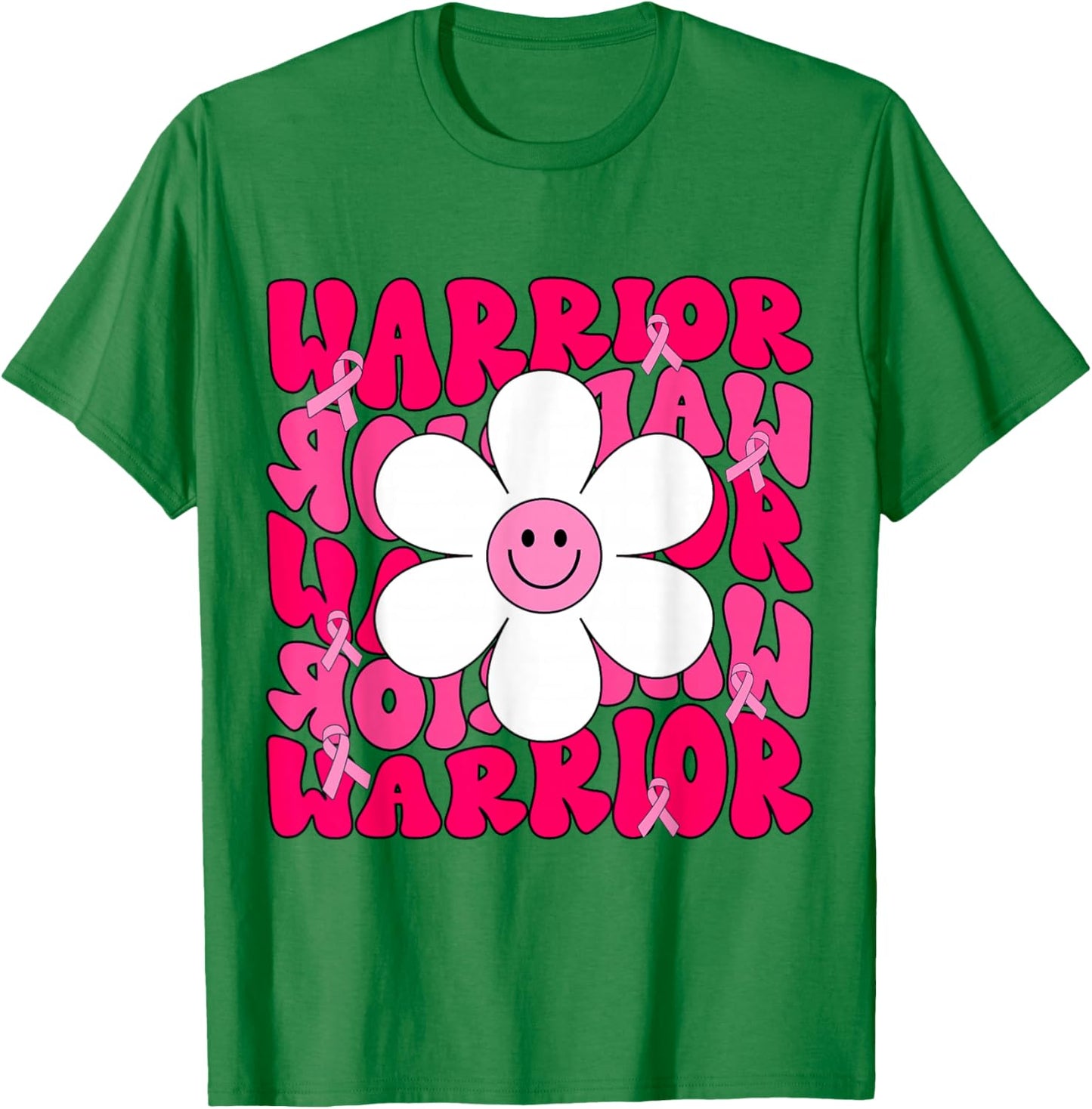 Groovy Breast Cancer Warrior Pink Ribbon T-Shirt - T-Shirt | Irish Green