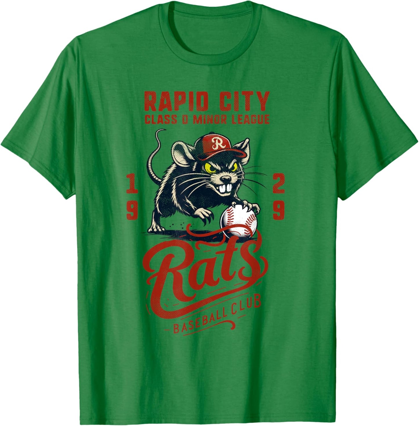 Rapid City Rats Retro Minor League Baseball Team T-Shirt - T-Shirt | Irish Green