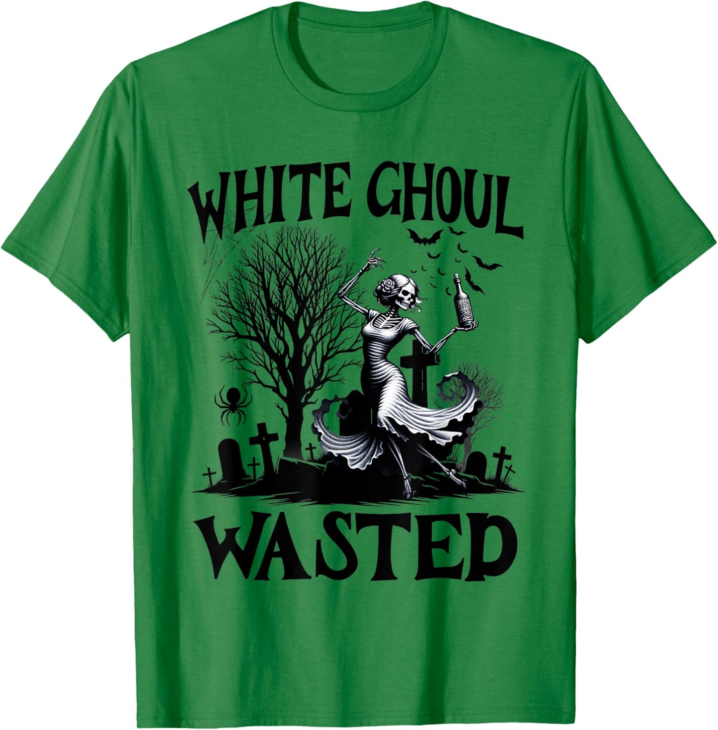 Funny Halloween Drinking Party White Ghoul Wasted Men Women T-Shirt - T-Shirt | Irish Green