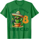 Nacho Average 8 Year Old Birthday Boys Girls Cactus Sombrero T-Shirt - T-Shirt | Irish Green