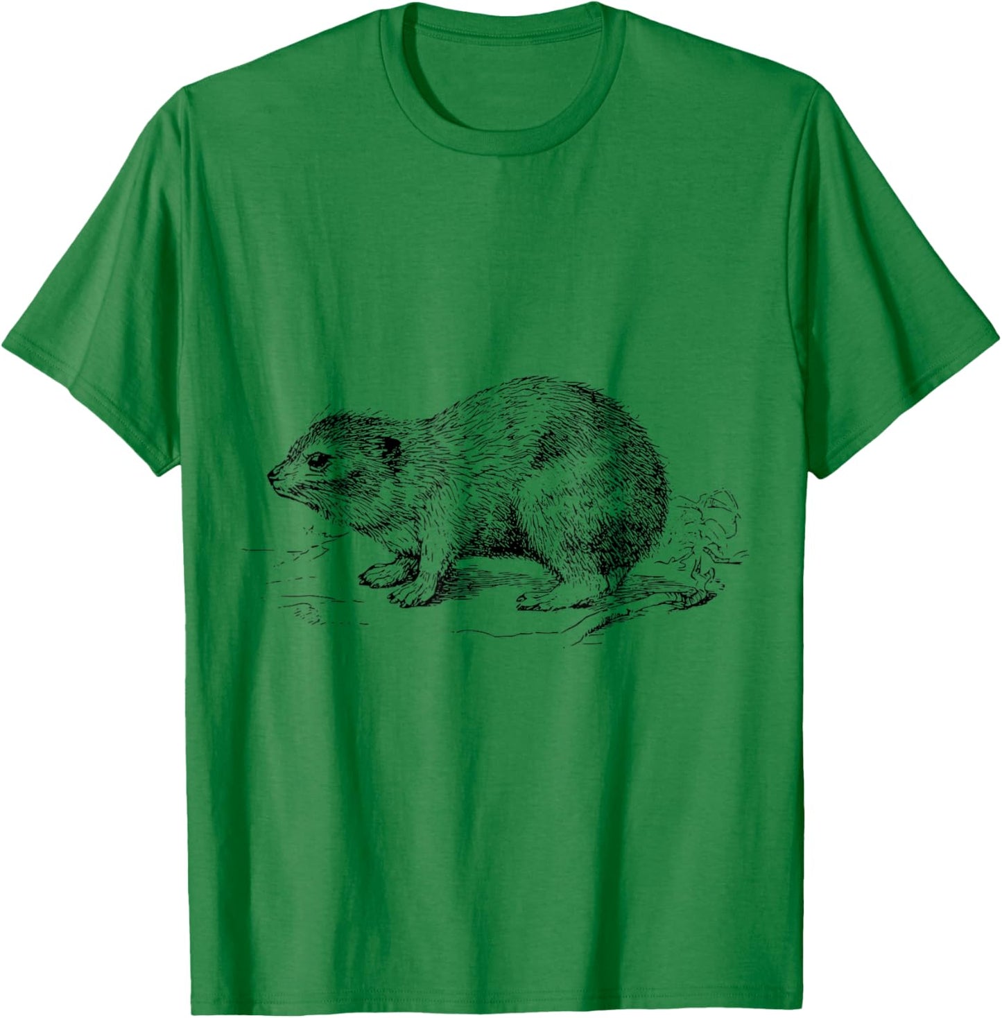 Clever Witty Hyrax Designs -Adults Grey X-Small Cartoon Hyrax T-Shirt - T-Shirt | Irish Green