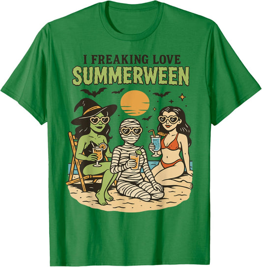 Summerween Spooky Summer Summerween Party Halloween Summer T-Shirt - T-Shirt | Irish Green