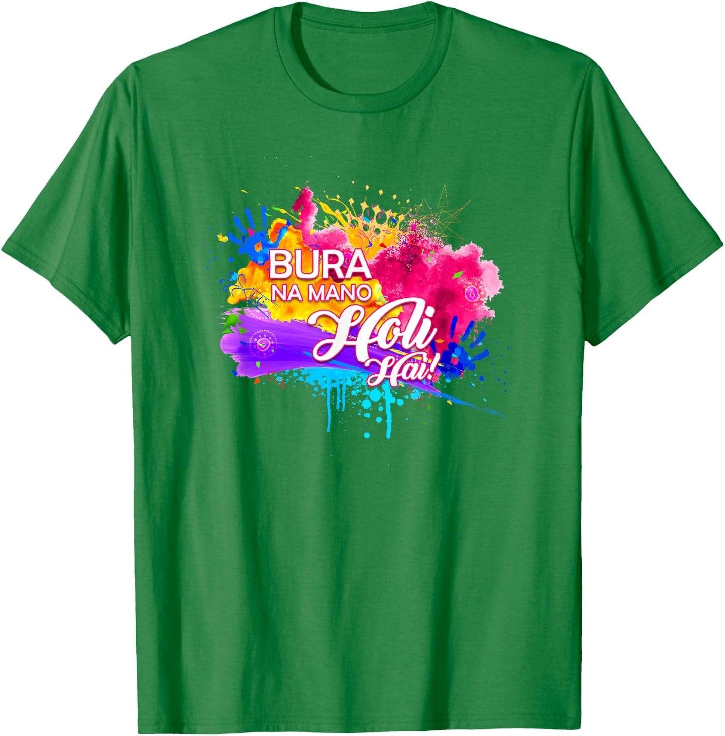 Colourful Hands Bura Na Mano Holi Shark T-Shirt - T-Shirt | Irish Green