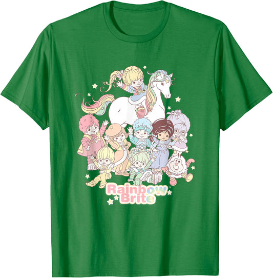 Rainbow Brite Pastel Colors Vintage Group Shot T-Shirt - T-Shirt | Irish Green