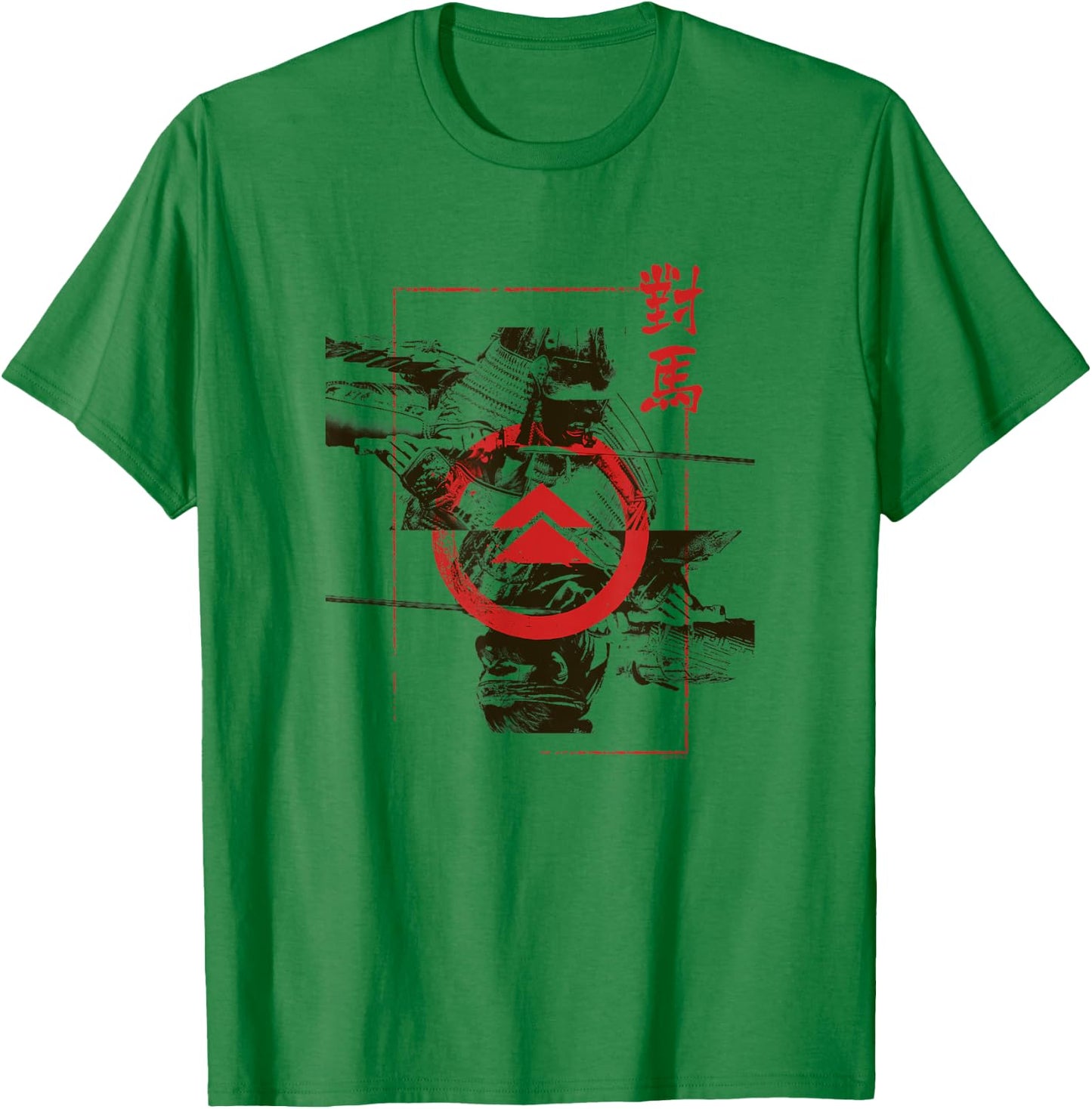 Ghost of Tsushima Mirrored Graphic with Crest T-Shirt - T-Shirt | Irish Green