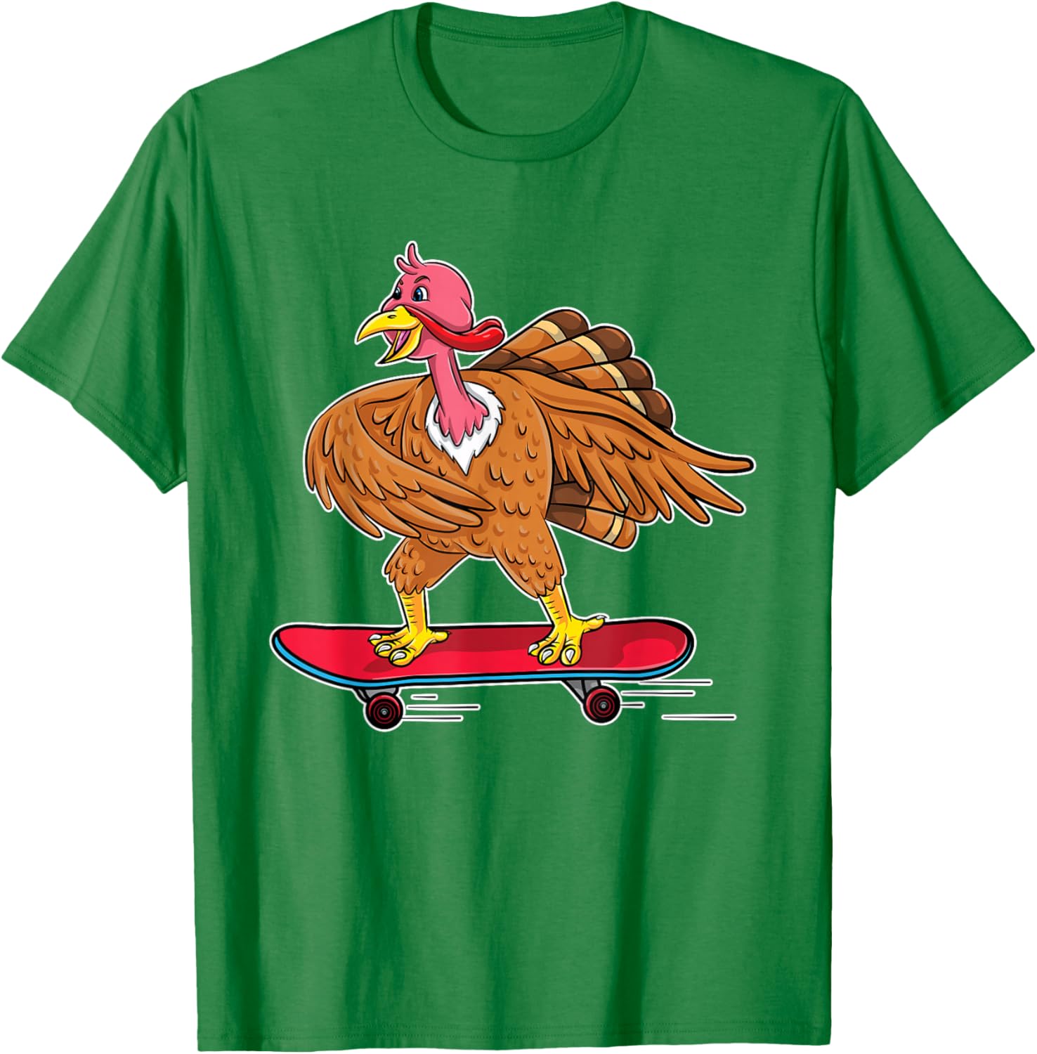 Turkey Riding Skateboard Skating Skateboarder Kids T-Shirt - T-Shirt | Irish Green