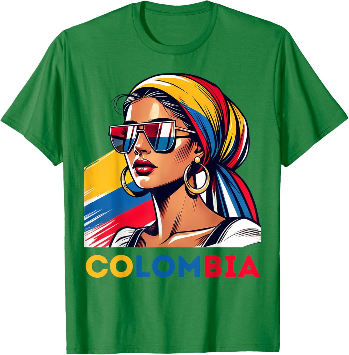 Colombians Souvenirs Products Woman Flag Roots Colombia T-Shirt - T-Shirt | Irish Green