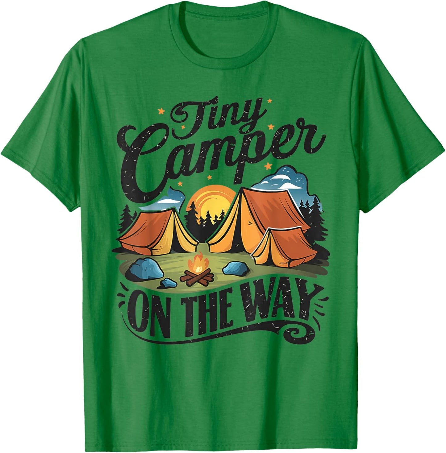 Tiny Camper On The Way camping lover pregnancy announcement T-Shirt - T-Shirt | Irish Green