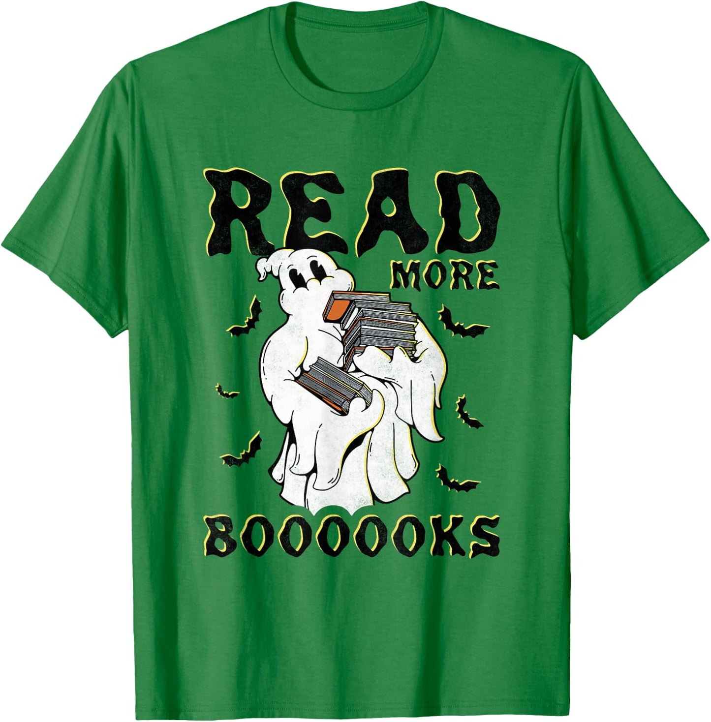 Read More Boooooks, Halloween Book Reading Ghost T-Shirt - T-Shirt | Irish Green