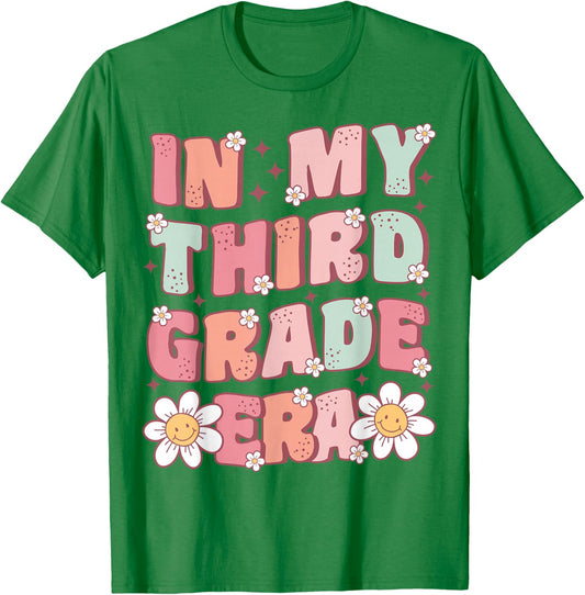 In My Third Grade Era Cute Groovy 3rd Grade Back to School T-Shirt - T-Shirt | Irish Green