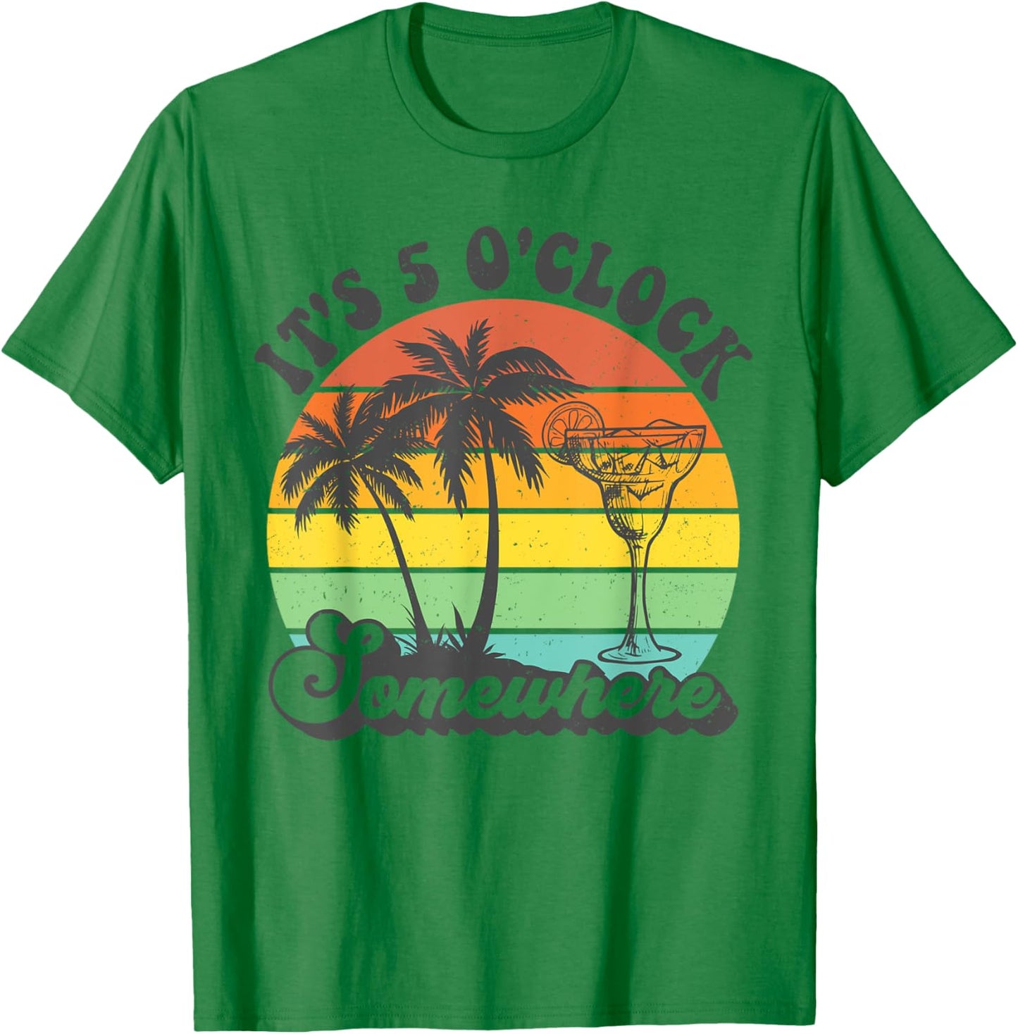 It's 5 O'clock Somewhere Coconut Tree Funny Summer Beach Women T-Shirt - T-Shirt | Irish Green