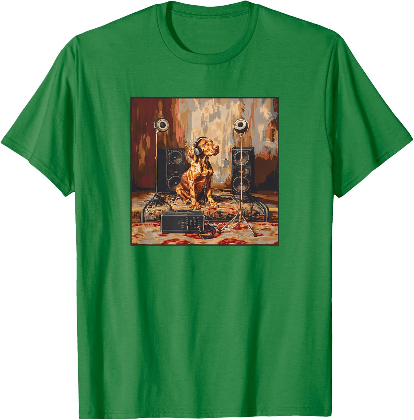 Vizsla Music Lover Painting Dog T-Shirt - T-Shirt | Irish Green