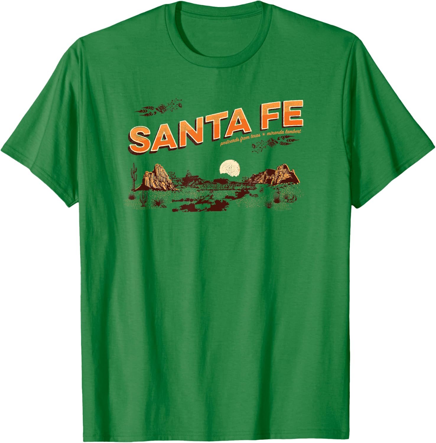 Miranda Lambert Santa Fe Postcards From Texas T-Shirt - T-Shirt | Irish Green