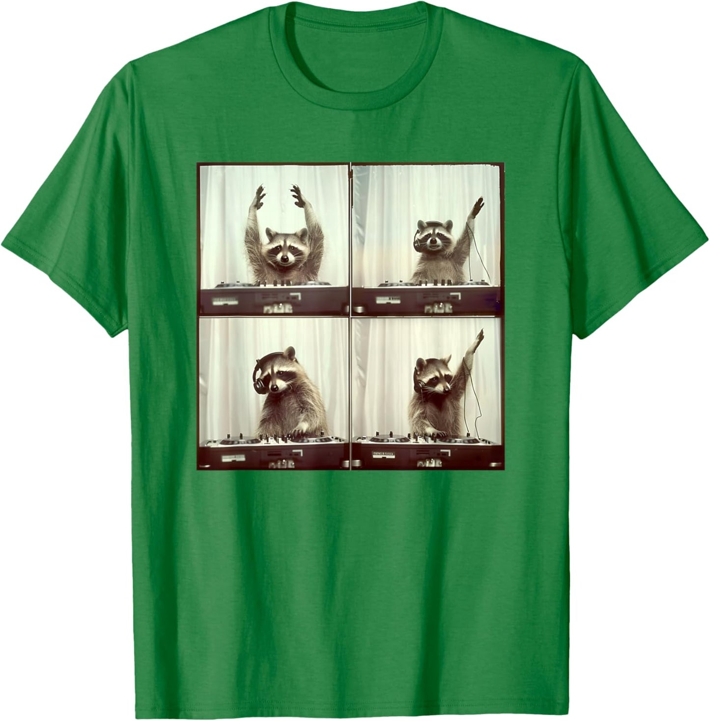 Funny Raccoon Party T-Shirt - T-Shirt | Irish Green