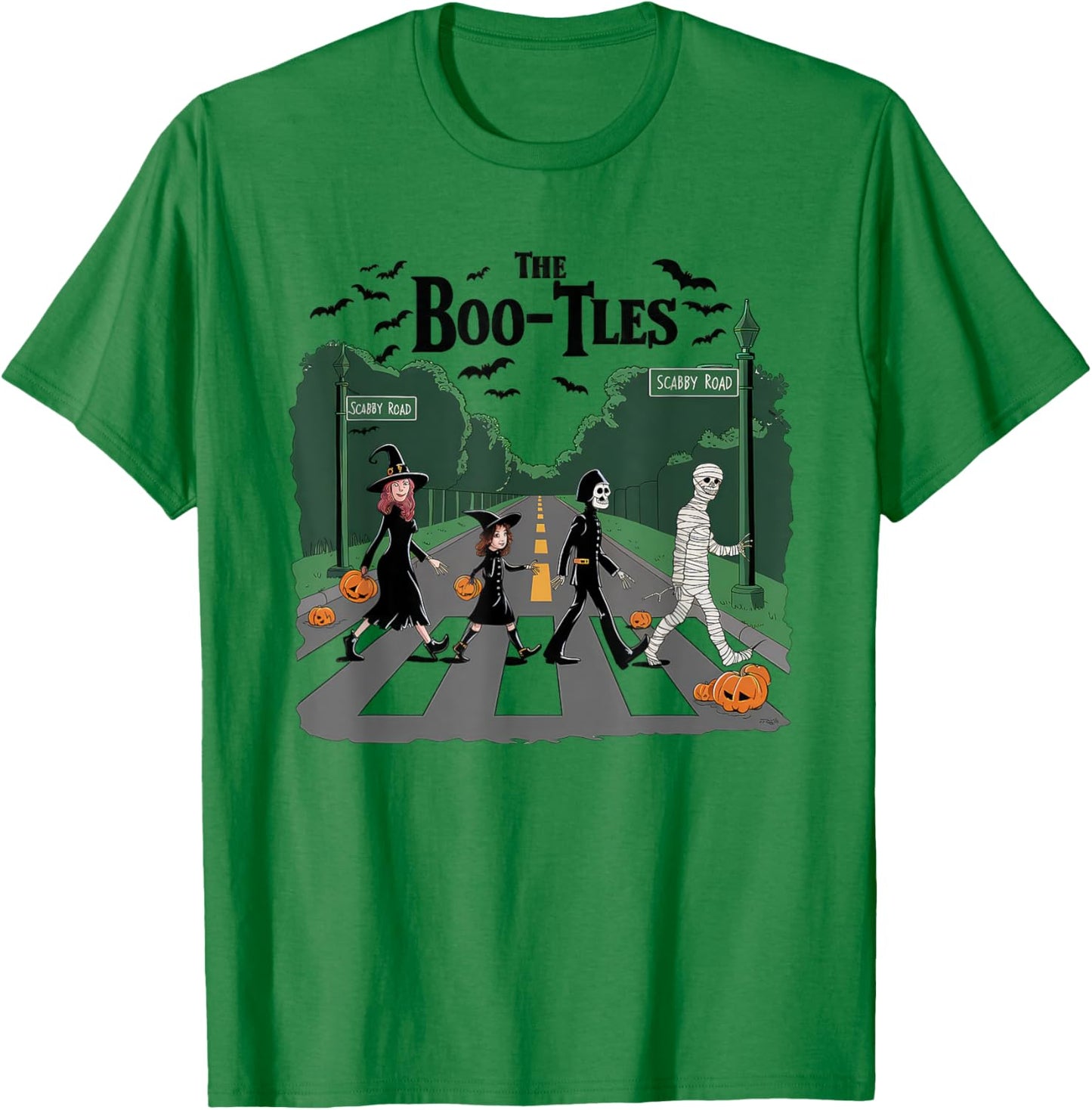The Boo-tles Scabby Road Funny Band Parody Halloween T-Shirt - T-Shirt | Irish Green