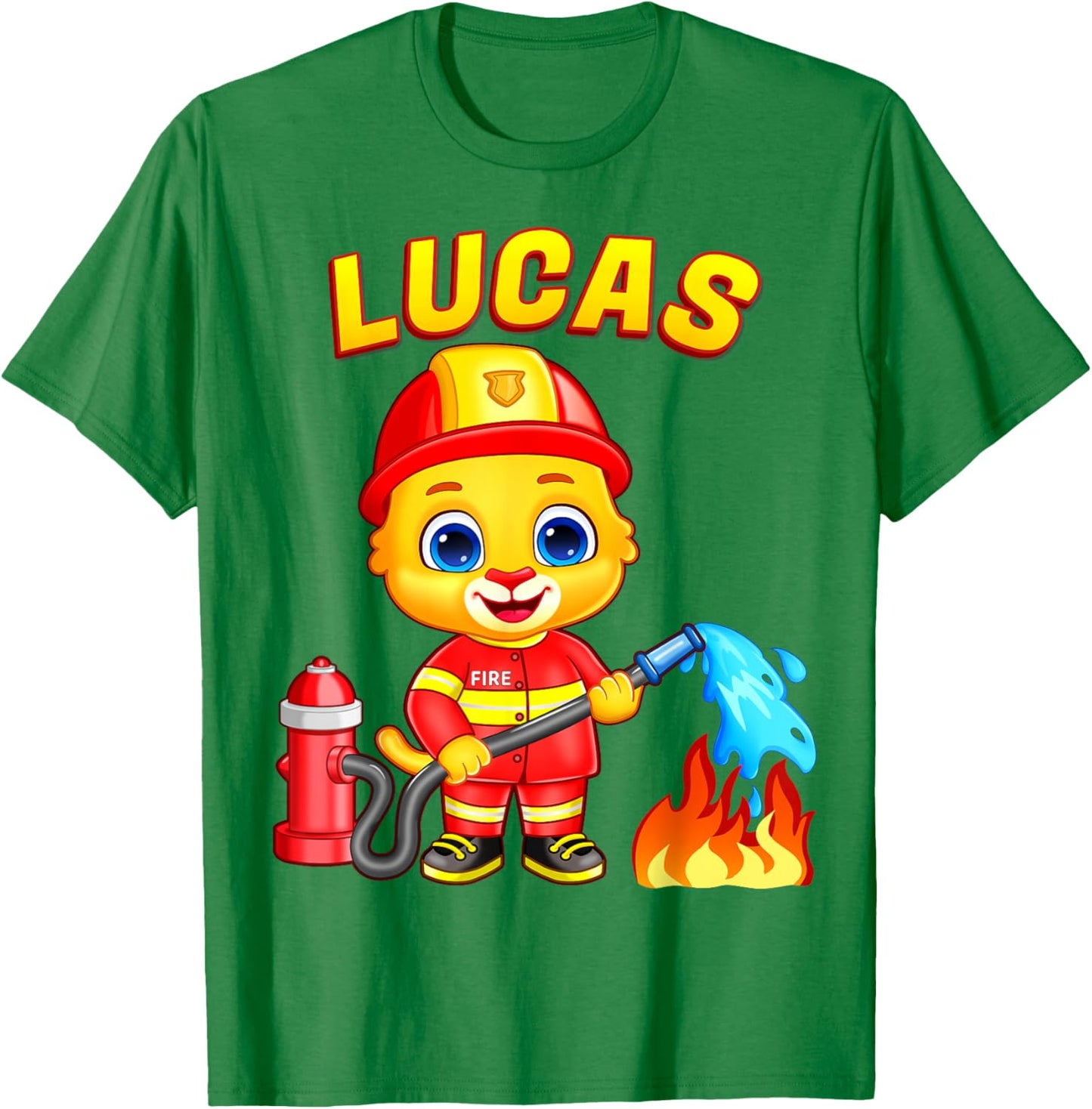 Firefighter Lucas | for Toddler, Boys, Girls Firefighter Small T-Shirt - T-Shirt | Irish Green