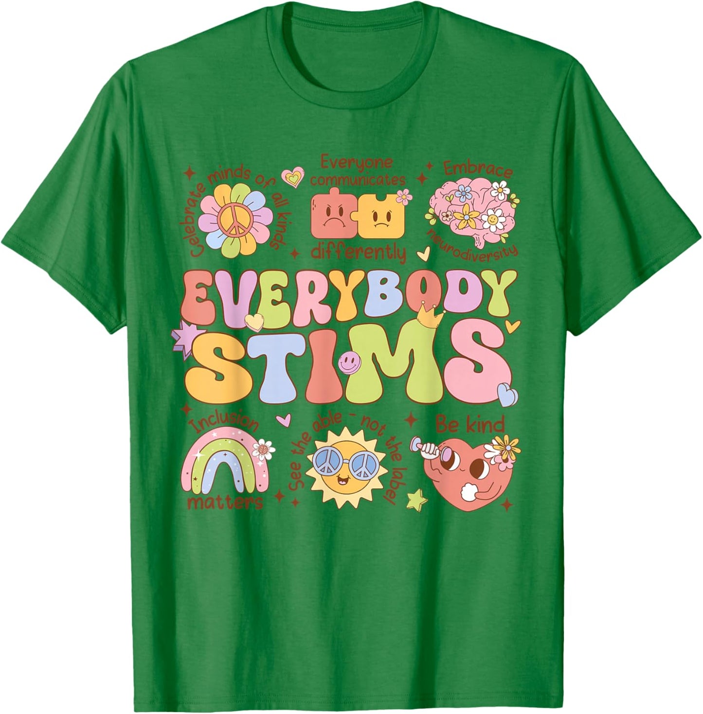 Everybody Stims Autism Awareness Special Education Teacher T-Shirt - T-Shirt | Irish Green