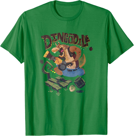 Crash Team Rumble Distressed Dingodile Bazooka Swamp Run T-Shirt - T-Shirt | Irish Green