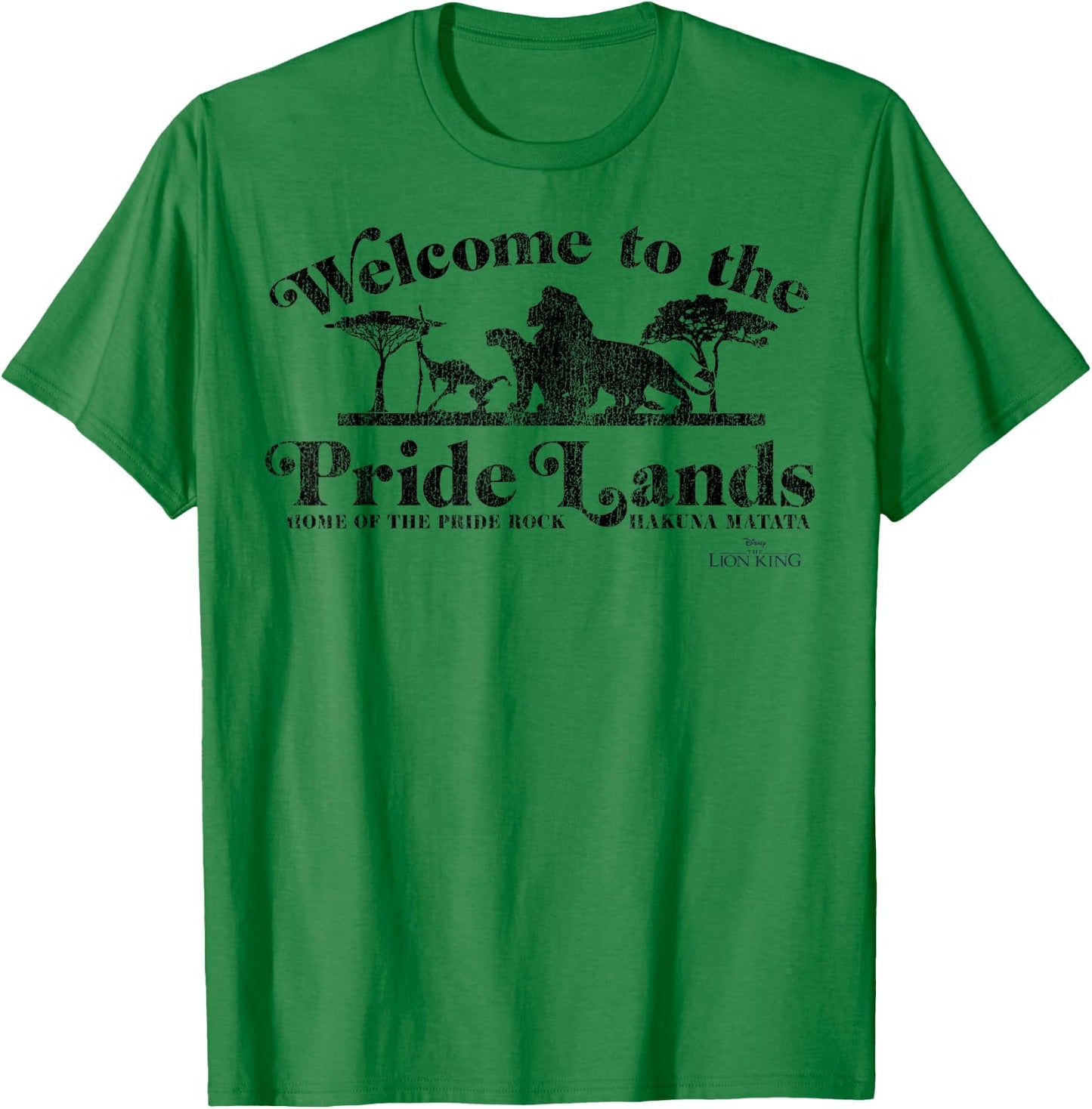 Disney The Lion King Welcome To The Pride Lands Silhouette T-Shirt - T-Shirt | Irish Green